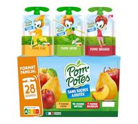 POM'POTES® Compote Sans Sucres Ajoutés Pomme Poire Brugnon 28x90g