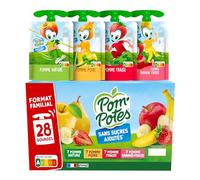 POM'POTES® Compote Sans Sucres Ajoutés Pomme Poire Fraise Banane Fraise x28