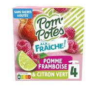 Pom'Potes Compotes à la Fraiche Goût Pomme Framboise Citron 4x90g