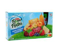 POM'POTES - Compotes Sans Sucre Ajouté, 5 Fruits Rouges Et 5 Fruits Jaunes, 1080g - Lot De 3