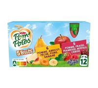 POM'POTES - Compotes Sans Sucre Ajouté 5 Fruits Rouges Et 5Fruits Jaunes 1080G - ( Lot De 3 )