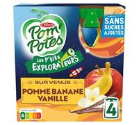 Pom'Potes les p'tits explorateurs sur venus pomme banane vanille 4x90g
