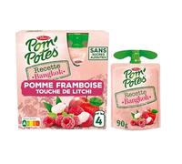 POMPOTES PomPotes Bangkok Pomme Framboise Touche De Litchi 360G - Saveur exotique et rafraîchissante pour vos desserts - 360.0 g - Lot De 4