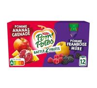 POM'POTES - Pom'Potes Compote Gourdes Sans Sucres Ajoutes Battle 2 Fruits Pomme 280G - Lot De 3