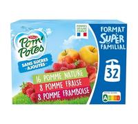 POM'POTES - Pom'Potes Sans Sucres Ajoutes Pom/Fraises/Framb (32X90) 2,88Kg - Lot De 2
