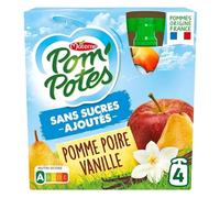 POM'POTES | Sans Sucres Ajoutés Pomme Poire Vanille 4X90G | Lot De (3) | livraison offerte
