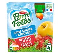 POM'POTES | Ssa Pomme Fraise 4X90G | Lot De (1) | livraison offerte