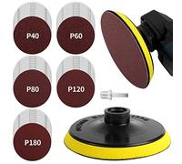 Pomsare Disques Plateau de Ponçage 125mm avec Filetage M14, 50 Pièces Disques Abrasifs pour Meuleuse d'angle, Grain 10x 40/60/80/120/180 Pour Poncer/Polir/Dérouiller