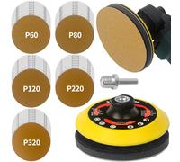 Pomsare Lot de 50 disques abrasifs 125 mm Velcro pour meuleuse d'angle - Disques abrasifs pour perceuse sans fil - Disques abrasifs Flex pour bois et métal
