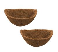 Pomurom 2 Demi-Ronds Doublure en Fibre Coco 25cm, Doublure Remplacement Fibres Coco pour Panier Suspension, Doublures pour Jardinière Murale Pot Fleurs Intérieur Extérieur