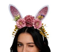 Pomurom Bandeau Oreilles De Lapin De Pâques | Ajustable Doux à Paillettes Décorations Costume Cartoon,Camiseta de Manga Corta de Verano con Estampado Gráfico y Corte Básico,Pour Fêtes Anniversaire