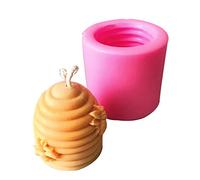 Pomurom Bougies parfumées, Moule Bougies Silicone Cylindre, Abeille Honeycom Moule à Bougies en Silicone, Moule à Fondant pour Bougies Savon décoration fête Noël