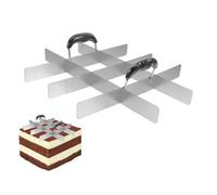 Pomurom Découpeurs Carrés Pâtisserie,Coupe-Gâteau Uniforme en Acier Inoxydable avec Manche | Ustensile de Pâtisserie pour Flan Riz Restaurant Maison | Fête Anniversaire Familial