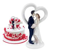 Pomurom Figurine Couple Marié se Donnant Un Bisou, Cake Topper Mariage, Gâteau Figurine, Figure pour Fiançailles et Anniversaire