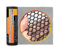 Pomurom Filet de Clôture en Plastique Maillé, 40cm x 3 Clôture Hexagonale pour Volaille, Jardinage, Grillage pour protéger Les Fleurs légumes et Fruits des Chiens et Animaux, Clôture de Poulet Noir