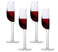 Pomurom Lot de 4 Demi-Verres à vin de 140 ML - Demi-Grands - Verres à vin Rouge - Un Demi-Verre de vin - Verre Moderne - Verre à vin Rouge - pour Mariage, Anniversaire, Noël, fête - Cadeau