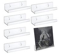 Pomurom Lot de 6/12 supports muraux pour disques vinyles en acrylique transparent - Support mural pour vinyles - Support mural pour vinyles et photos