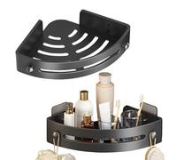 Pomurom Organisateur de douche d'angle, organisateur de douche de salle de bain, Étagères de murales, Adhésif fort imperméable réglable sans perçage, Installation rapide, rangement de