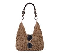 Pomurom Panier De Plage En Paille - Sac De Plage Élégant,Tote Bag Bohème Élégant À Bandoulière - Pour Femmes Dames Épouses Mères Voyageuses Piscine Shopping Pique-Niques Concert Vacances Été