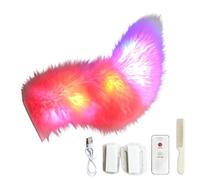 Pomurom Queue Duveteuse agitée pour Voiture,Contrôle À Distance LED Réalistes | Décoration de Queue en Peluche,pour Auto, Camping-Car, SUV, Camion, Moto, Véhicule, Arrière, Maison, Fête,