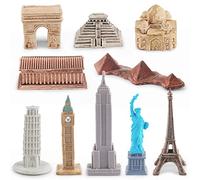 Pomurom Sites Historiques à Travers Le Mon, 10 Pièces Figurine Monuments du MonMiniature, modèle d'architecture, Statue Bâtiments Célèbres, Jouets éducatifs Cadeau pour -NTS