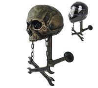 Pomurom Support pour Moto, Porte Casque Moto Mural Tête Mort, Support d'affichage Casque, Porte-Casque Moto Crâne, Support Mural pour Moto/Vélo/Baseball/Rugby, Décoration Murale