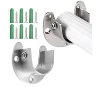 Pomurom Support pour Tringle De Placard - Embout de Cintre en Acier Inoxydable 32mm Environ 1.26 Pouces - Support de Barre de Placard 2 Pièces | pour Vêtements Buanderie Chambre Appartement Dortoir