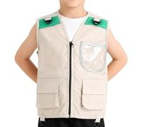 Pomurom Veste Cargo - Veste Déguisement Sans Manches, Multifonction,Parc Pêche Camping Randonnée Exploration Jeu de Rôle
