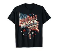 Pon Paul Thomas Massie Election 2028 Drapeau du président américain T-Shirt