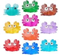 PONABEADIY 1 boîte de 10 perles en Émail de Verre 20 couleurs en Forme de Crabe avec Trou Travaillées au Chalumeau. Thème Estival Océan Vie Marine Plage Hawaïenne Breloques Animaux Marins Mignons. Per