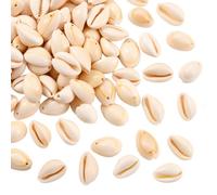 PONABEADIY 1 boîte de 100 Perles de Coquillage Cauri Naturel de 18.5~23mm avec Trous Coquillages Lisses Coquillages Ovales Style Bohème pour la Fabrication de Bijoux Colliers Fournitures de Bricolage