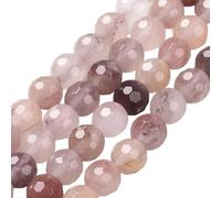 PONABEADIY 1 boîte de 120 perles de Quartz Naturel de 6mm avec Trou Pierre Précieuse Ronde à Facettes Perles D'Espacement Énergétiques en Vrac pour la Fabrication de Bijoux (Bracelets Colliers Boucles