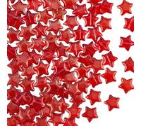 PONABEADIY 1 boîte de 120 perles en Verre Étoile Rouge avec Trous Pentagramme en Cristal Lampwork Sable Doré Brillant Perles D'Espacement en Vrac pour la Fabrication de Bijoux Boucles D'Oreilles Brace