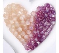 PONABEADIY 1 boîte de 120 Perles Rondes de 10mm Réactives aux UV en Résine Blanc Antique avec Trou et Paillettes Violettes Changeant de Couleur à la Lumière du Soleil. Perles D'Espacement Libres pour