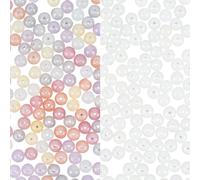 PONABEADIY 1 boîte de 160 perles de 10mm à Changement de Couleur avec Trou en Verre UV Rondes Blanches et Transparentes Réactives à la Lumière du Soleil Idéales pour la Création de Bijoux Bracelets Co