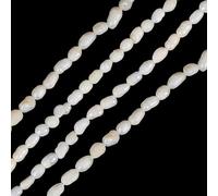 PONABEADIY 1 boîte de 2 brins de 144 perles Baroques Blanches en Forme de Riz Véritable avec Trous Perles D'Été Irrégulières Naturelles de Culture D'Eau Douce pour la Fabrication de Bijoux la Décorati