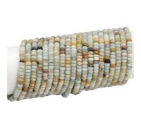 PONABEADIY 1 boîte de 2 brins de 336 perles Rondes en Amazonite Naturelle de 4mm avec Trous Pierre Précieuse Disque Boulier Breloques Perles en Vrac pour la Fabrication de Bijoux Bracelets Colliers Fo
