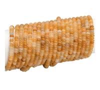 PONABEADIY 1 boîte de 2 brins de 336 perles Rondes en Jade Naturel Topaze Jaune de 4mm avec Trous Pierre Précieuse Disque Boulier Perles D'Espacement Lisses pour la Fabrication de Bijoux Bracelets Fou