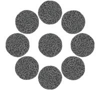 PONABEADIY 1 boîte de 24 Perles de Pierre de Lave Naturelle Noire Pierres Volcaniques Poreuses pour Les Chakras Diffuseur D'Huiles Essentielles Perles D'Espacement Plates Rondes et Non Cirées pour la