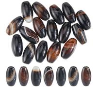 PONABEADIY 1 boîte de 25 Perles D'Agate Naturelle Brune Couleur Noix de Coco de 8mm de Forme Ovale Semi Pierre Précieuse Idéales pour la Création de Bijoux (Colliers Bracelets Boucles d'oreilles) et