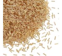 PONABEADIY 1 boîte de 3000 Perles de Verre clairon Couleur Blé de Ceylan Or Longues et Rondes pour Broderie Perles D'Espacement en Vrac pour la Fabrication de Bijoux Bracelets Boucles D'Oreil