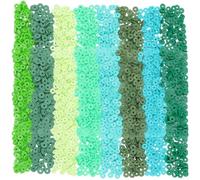 PONABEADIY 1 boîte de 4000 Perles en Argile Polymère de 8 Couleurs Vert et Bleu Mini Heishi Plates Rondes en Vinyle pour la Fabrication de Bijoux Boucles d'oreilles Colliers Bracelets Cordons Loisirs