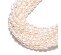 PONABEADIY 1 boîte de 73 Perles Naturelles de Culture d'eau Douce ovales Blanches Crémeuses Perles de Riz d'eau Douce D'Hawaï Perles D'Espacement en Vrac pour la Création de Bijoux et de Colli