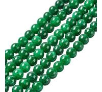 PONABEADIY 1 boîte de 94-98 Perles Rondes en Jade Vert Naturel de 8mm avec Fil Élastique Pierre D'Énergie Cristal Chakra Perle Polie Patrick pour la Création de Bijoux Colliers Bracelets et Loisirs