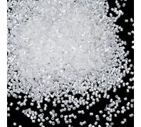 PONABEADIY 1 boîte D'Environ 4000 perles Tubulaires en Verre Transparent de 3mm avec Trous Perles de Broderie Transparentes Petites Perles de Rocaille Mini Perles D'Espacement Breloques en Vrac pour l