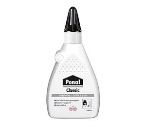 Ponal Classic Holzleim, colle à bois prête à l'emploi avec une grande résistance au collage pour les collages de montage, de surfaces et de joints, flacon de 120 g de colle de bricolage transparente