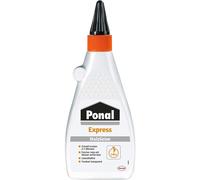 Colle à bois Ponal Express, transparente et à séchage rapide pour de nombreux travaux de collage et de bricolage, colle résistante à l'eau en bouteille pratique de 550 g.