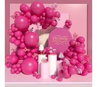 Ponamfo Kit d'arche de ballons roses - 120 pièces de 45,7 cm + 30,5 cm + 25,4 cm + 12,7 cm de différentes tailles pour fête d'anniversaire, fête prénatale, mariage