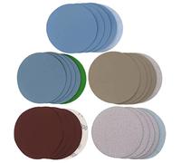 Ponçage abrasif rond - Feuille de sable pour disque de papier de verre rond de 5 pouces - Disque de papier de verre rond feuille de sable grain mélangé, humide sec pour le polissage Delr