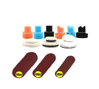 Ponceuse à Air à orbite aléatoire de 1/2/3 pouces, Mini rectifieuse pneumatique for le polissage de voiture, polisseuse à Air à grande vitesse sur diverses surfaces(48pc Sponge Set)